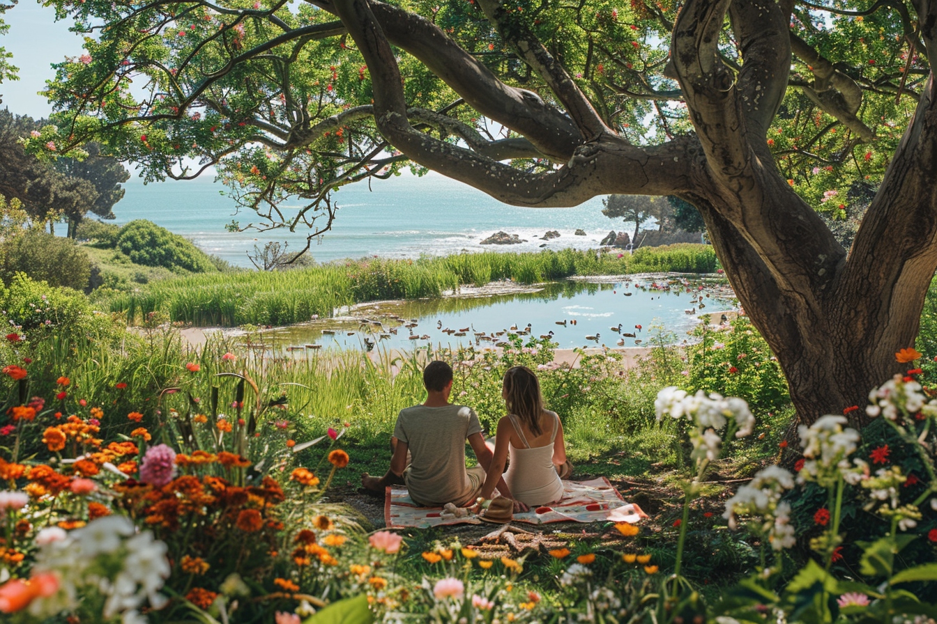 Vue panoramique d'un parc verdoyant à La Rochelle, illustrant le charme des espaces verts locaux